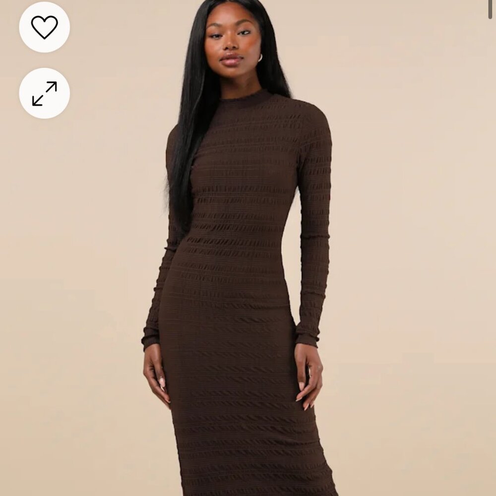 NWT Dark Brown Lulus Dress